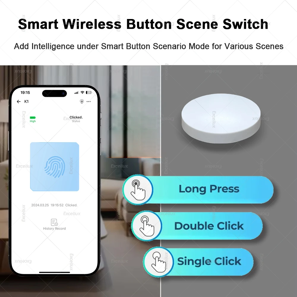 Zigbee Smart Wireless Button Switch Intelligent Scene Linkage Switch Smart Home Automation Support Home Assistant Zigbee 2mqtt