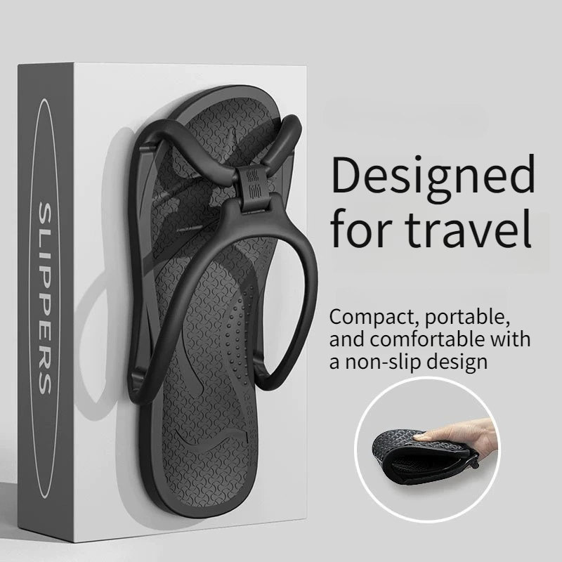 Foldable Travel Slippers Unisex EVA Flip Flops Hotel Non Slip Bathroom Indoor Outdoor Portable Lightweight Comfortable