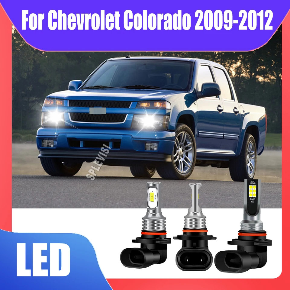 LED Headlight Bulbs High Low Beam Foglight - Perfect Beam Pattern No Dark Spots For Chevrolet Colorado 2009 2010 2011 2012
