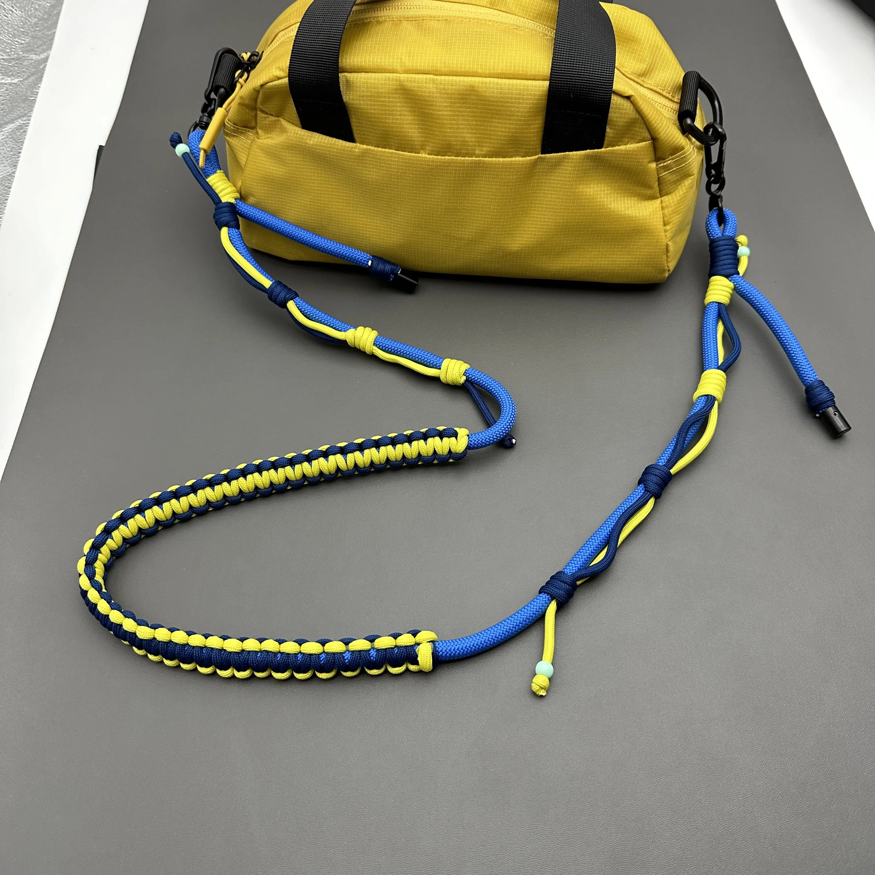 Bag Strap Multifunction Adjustable Hand Woven Paracord Crossbody Strap Outdoor Travel Camping Camera Phone Lanyard Accessories
