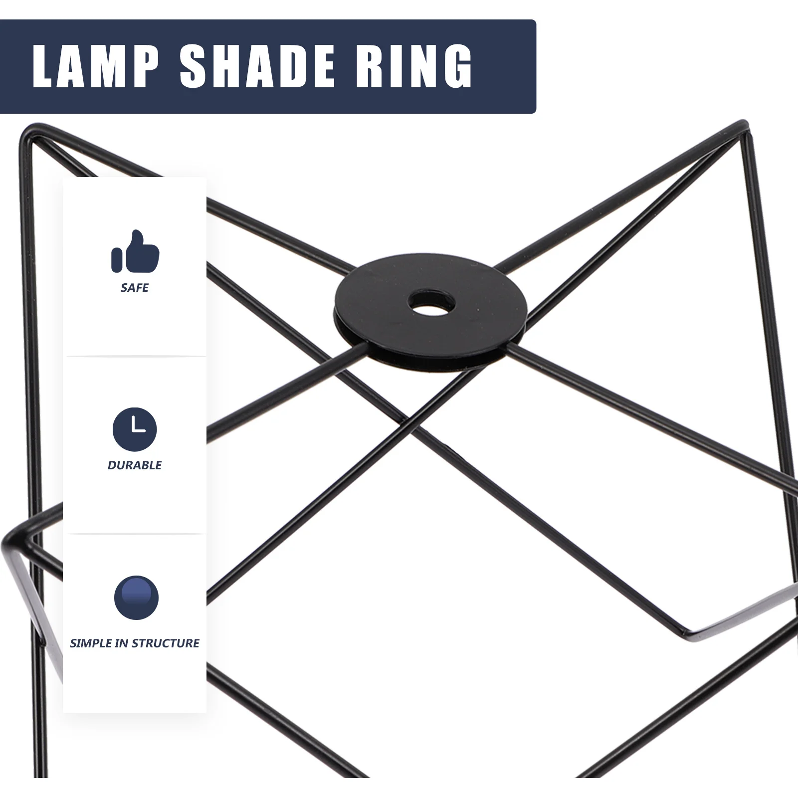

Lampshade Frame 1cm Opening DIY Ring Lamp Shade Professional Practical Sturdy Structure for Family Coffee Shop Decor