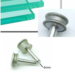 New 1pcs 400# Glass Diamond grinding wheel 6mm Shank for Glass plane straight edge chamfering