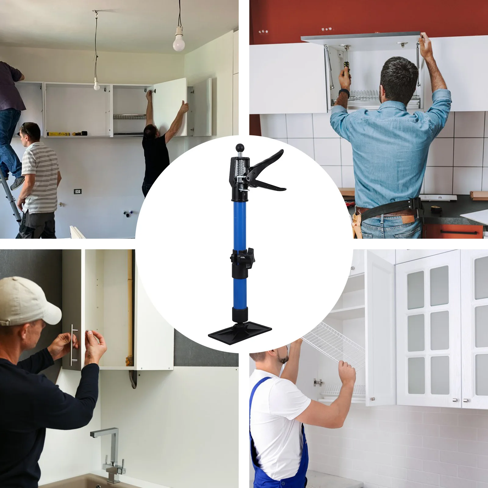 

Adjustable Cabinet Lift Telescopic Jack Pole Support for Installing Wall Cabinets Bathroom Vanities Heavy Duty Furniture Tool