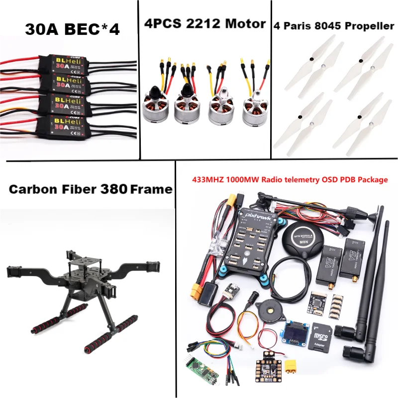 RctoSky PIXHAWK 2.4.8 M8N Open source new smart drone FLY 380 MMpix quadrotor upturned rack