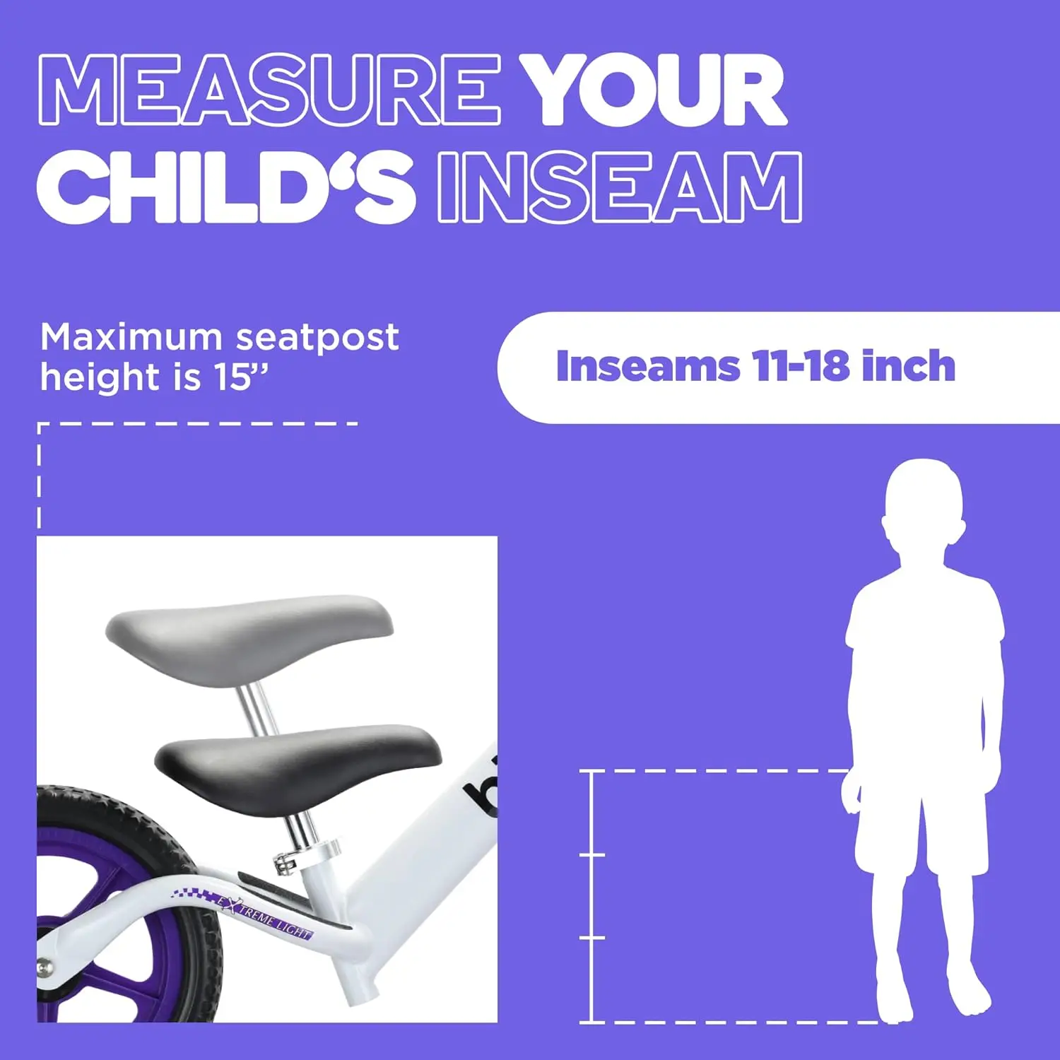 Violet (4LBS) Vélo d'équilibre en aluminium pour enfants et tout-petits - Vélo d'entraînement sportif sans pédale de 12 po pour enfants âgés de 3,4,5,6.