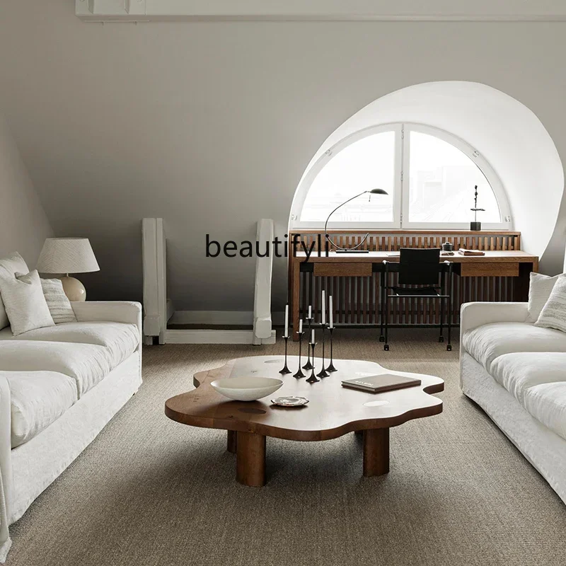 

zzSolid Wood Coffee Table Designer Living Room Home Creative Irregular Tea Table Silent Style
