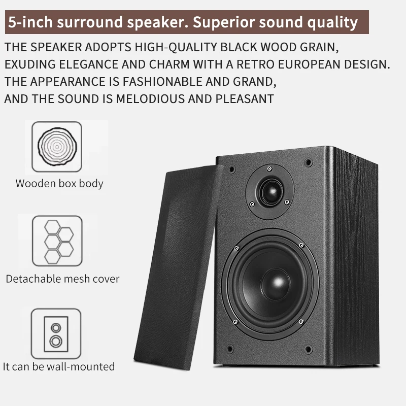 2026 hot selling5.1 Tower Home Theater System Surround Sound Wooden Home Theater System with Digital Amplifier, 3D/4K Support