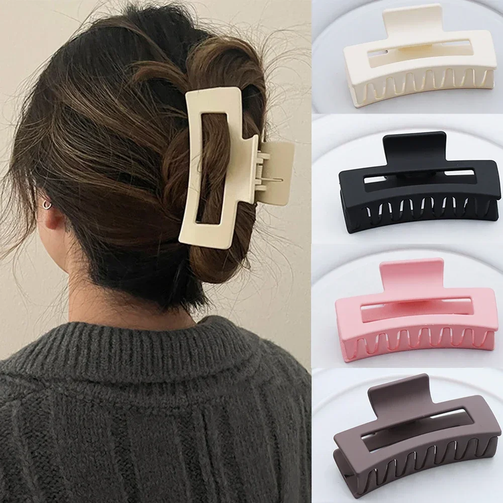 

Acrylic Solid Matte Hair Claws Clips Korean Hair Clips Women Headwear Large Size Hairpins Crab Barrette Luxury Hair Accessories