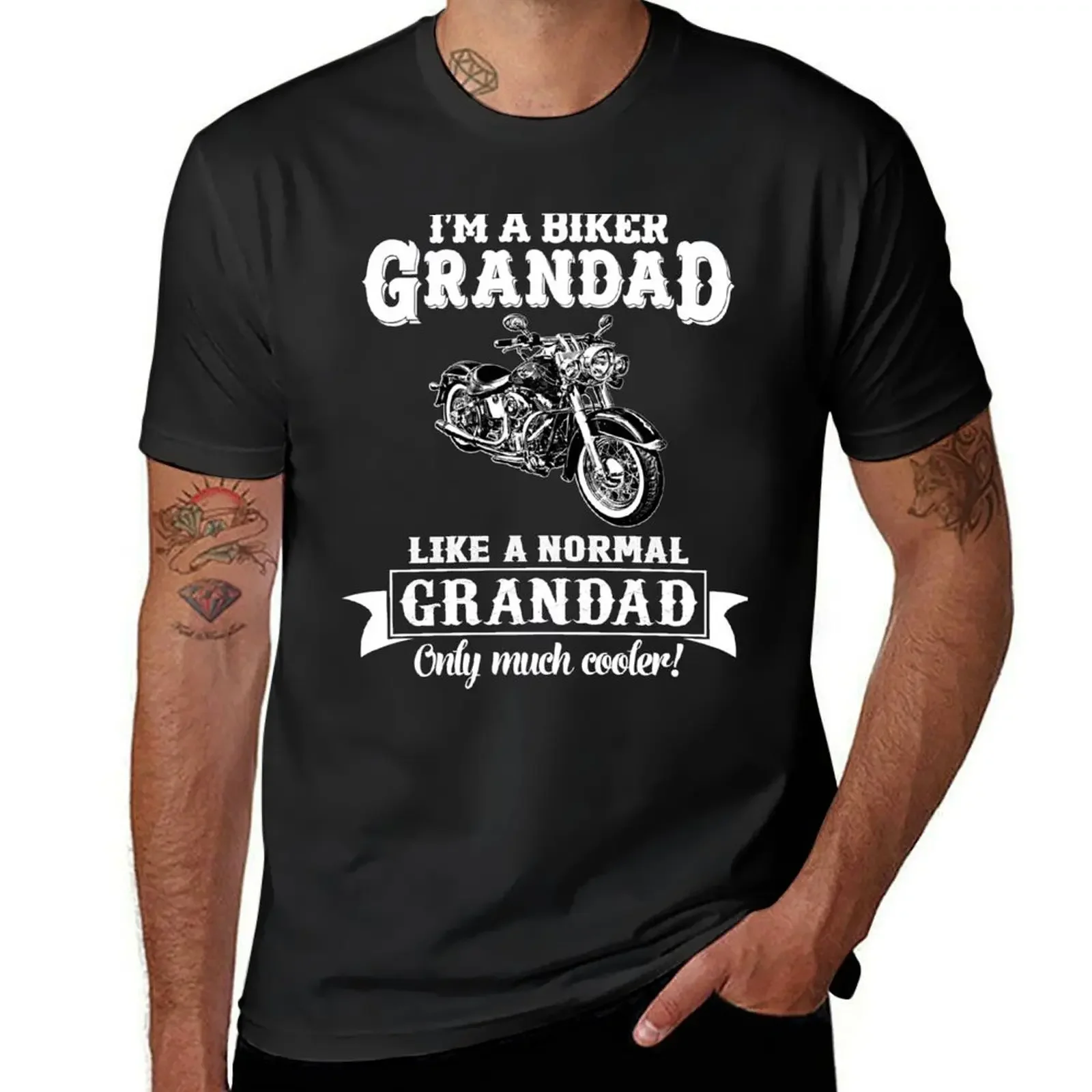 Biker Grandad , Like normal Grandad , Only Cooler Art . T Shirt Hoodies . T-Shirt baggy shirts mens t shirts