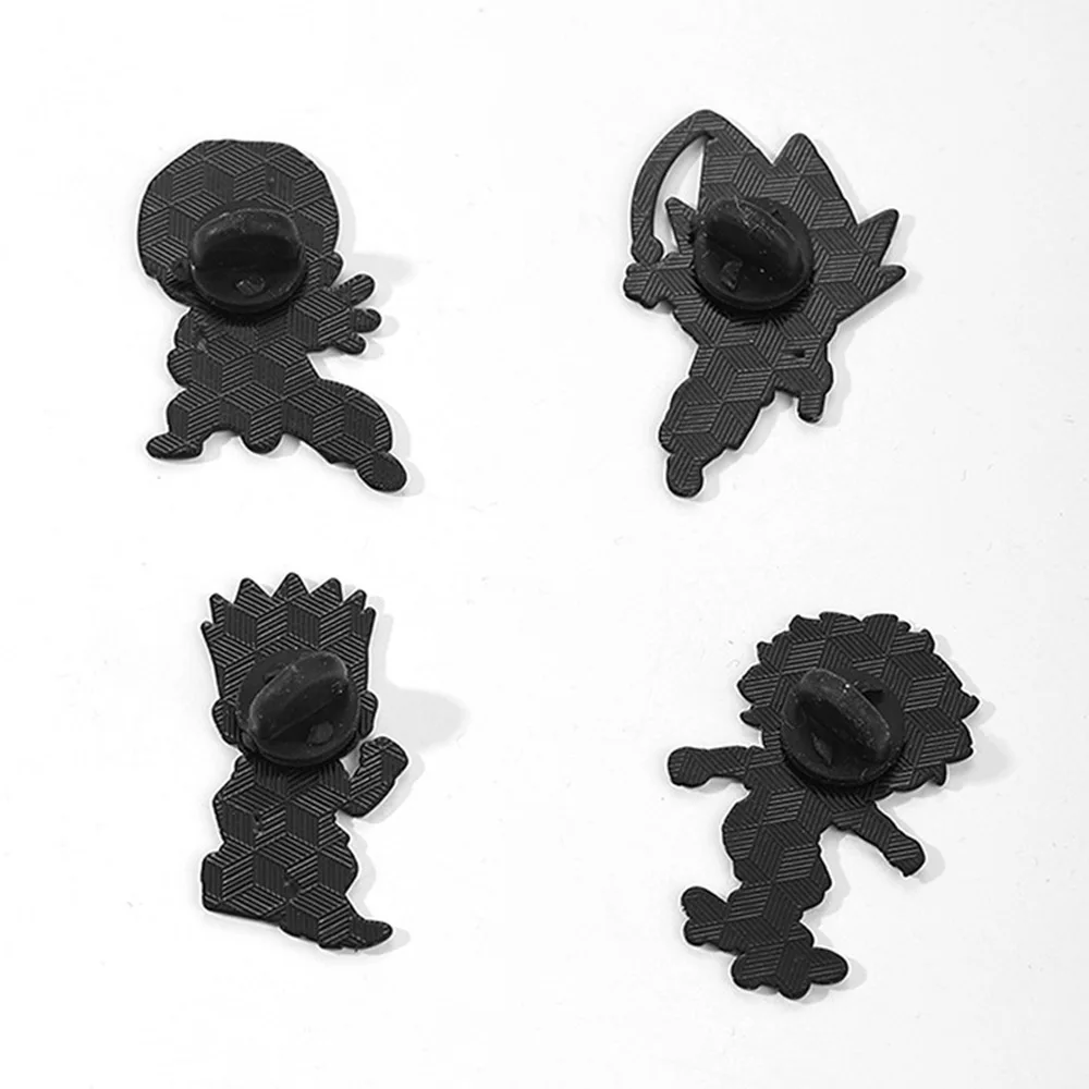 4Pcs Anime Hunters Enamel Pins Set Gon Killua Kurapika Leorio Metal Brooch Lapel Badge For Clothes Fans Cosplay Jewelry Gift view 5