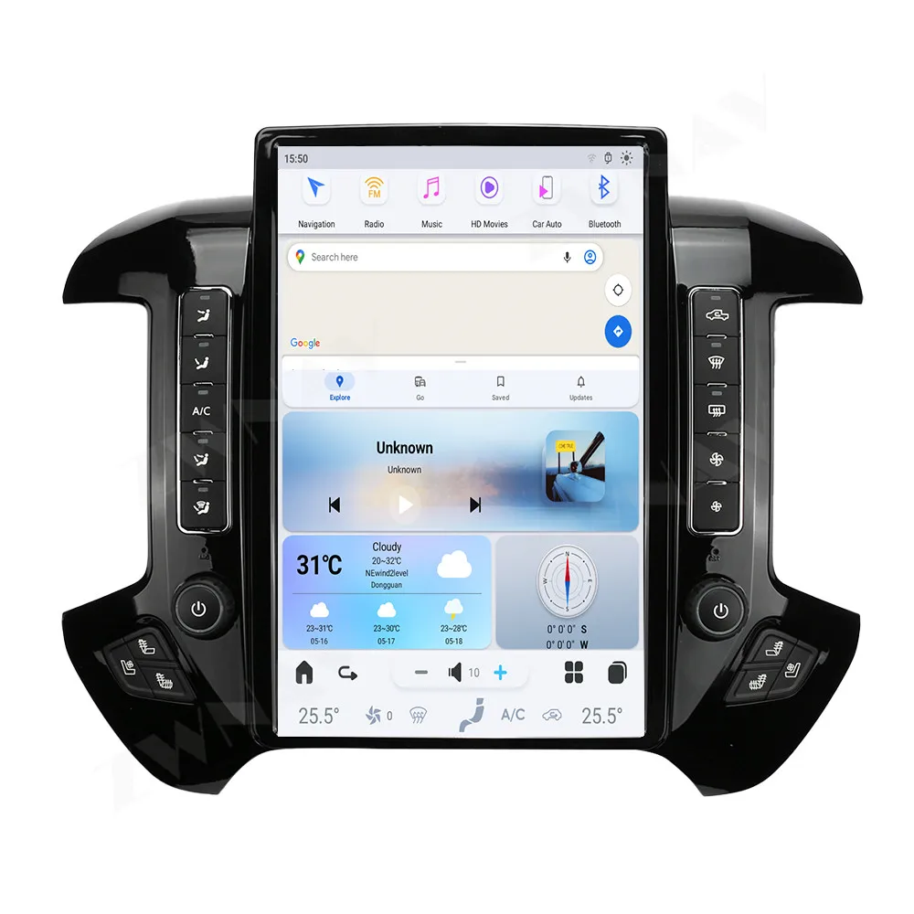 14.4 ''Android 13 สําหรับChevrolet Silverado /GMC 2014-2019 หน้าจอสัมผัสนําทางApple Carplayเครื่องเล่นมัลติมีเดีย 4Gรถวิทยุ