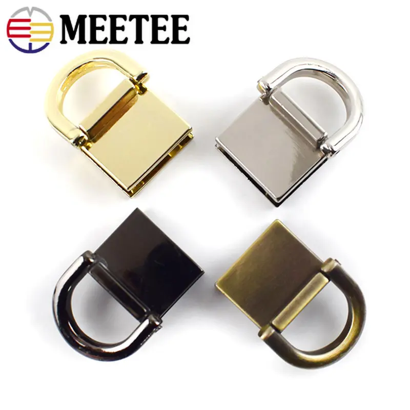 2/4Pcs Metal D Ring Bag Side Clip Buckle Screw Connector Clasp Handbag Strap Hanger Leather Purse Belt DIY Hardware Accessories