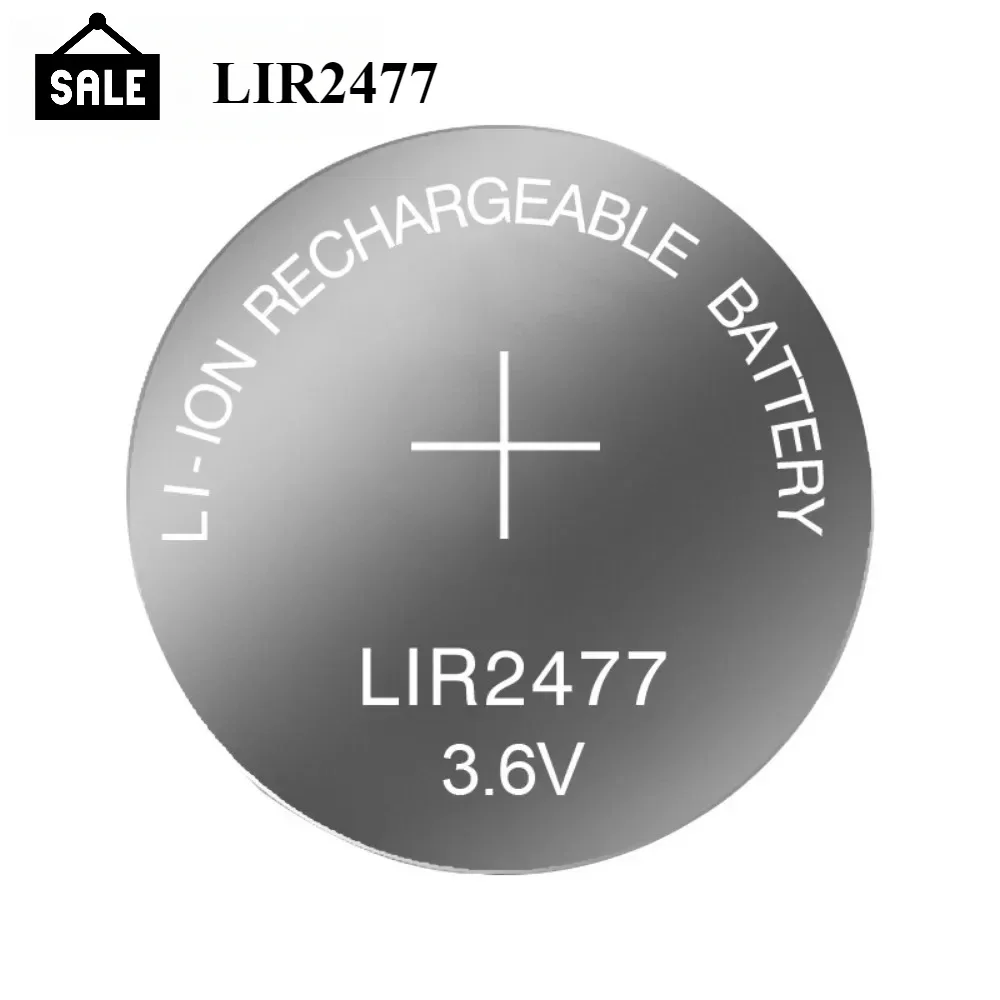 1-5 шт. перезаряжаемая литиевая батарея LIR2477 200 мАч 3,6 В 2477 перезаряжаемая батарея типа «таблетка» для часов, калькулятора, планшетов