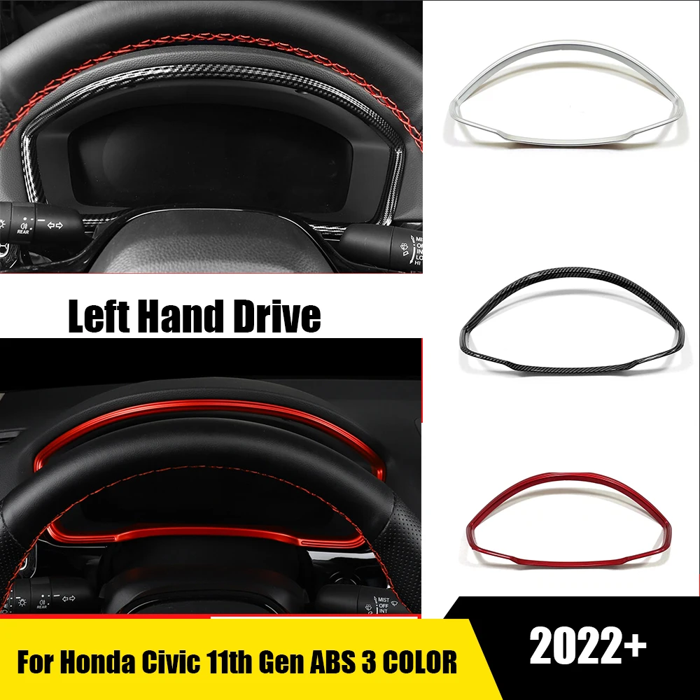 For Honda Civic 11th Gen 2022 2023 ABS red Car Dashboard Frame Decoration Panel Cover Trim Stickers Garnish Auto Accessories