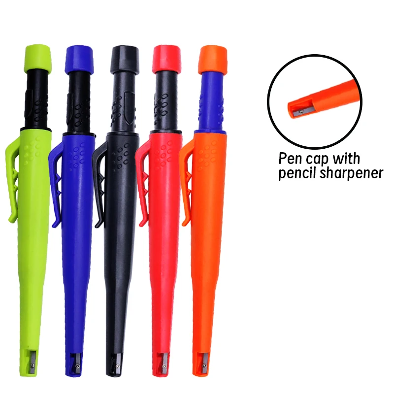 

3 шт., 2,8 мм, твердый плотницкий карандаш, механический карандаш с глубокими отверстиями и крышкой, встроенная точилка для плотника, деревообрабатывающего архитектора