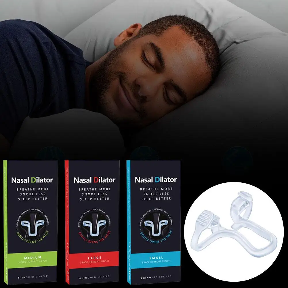 

Anti Snoring Nose Clip Silicone Elastic Stop Snoring Device For Better Sleep Anti-Snoring Supplies Improved Airflow 3 Sizes