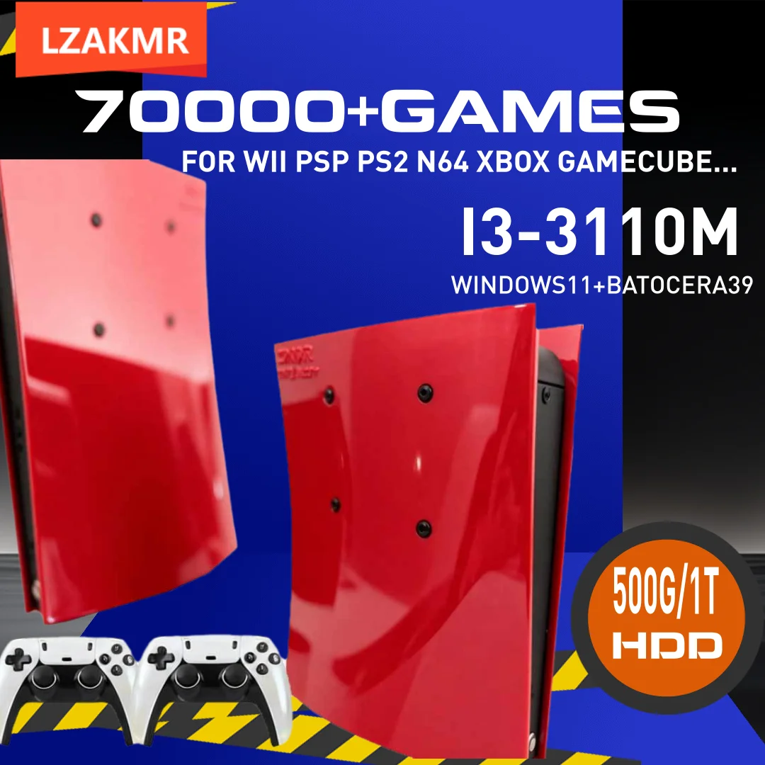 وحدة تحكم ألعاب 1 تيرا بايت X2 لـ PS2/PSP/N64/Wii/Gamecube/Saturn مع 70000+Games 60+ محاكيات التوصيل والتشغيل لوحدة التحكم اللاسلكية Win PC