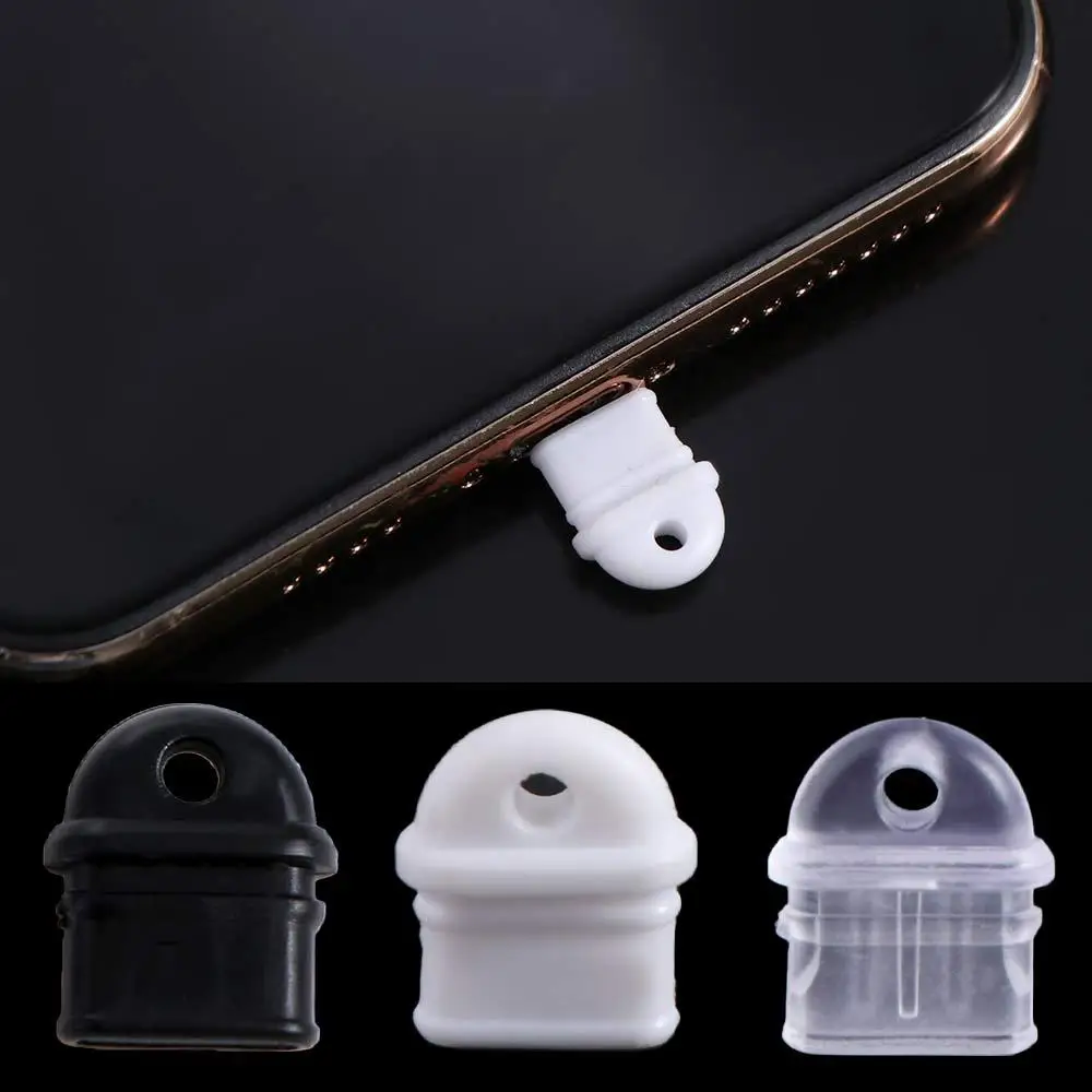 10pcs Type C Anti-lost Dust Plug DIY Widgets Waterproof Mobile Phone Dust Plug Wear-resistant Silicone Charging Port Protector