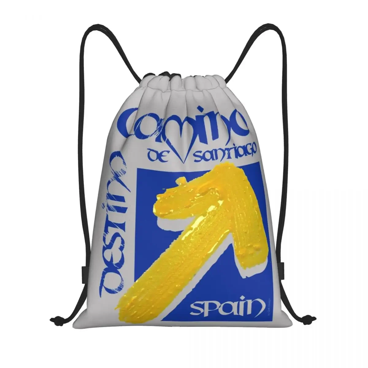 Custom Spain Compostela Drawstring Backpack Women Men Gym Sport Sackpack Foldable Camino De Santiago Training Bag Sack