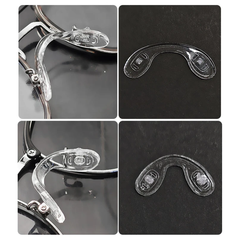 4 قطعة منصات أنف للنظارة من السيليكون غير قابلة للانزلاق على شكل حرف U-مجموعات إصلاح للنظارات ملحقات مريحة وناعمة وقابلة للتنفس للنظارات