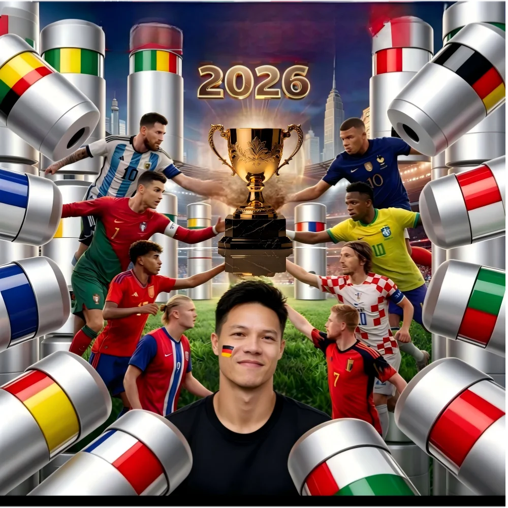 2026 Football League Championship Theme Party Fans Cheerleading Cheerleading National Flag Facial Color Painting Decoration