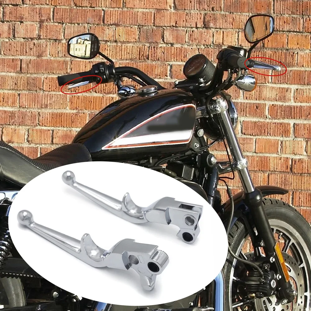 

2pcs Long Brake Clutch Hand Levers Left and Right For Harley Davidson XL Sportster 883 Softail FLHR Road King Models 1996-2007
