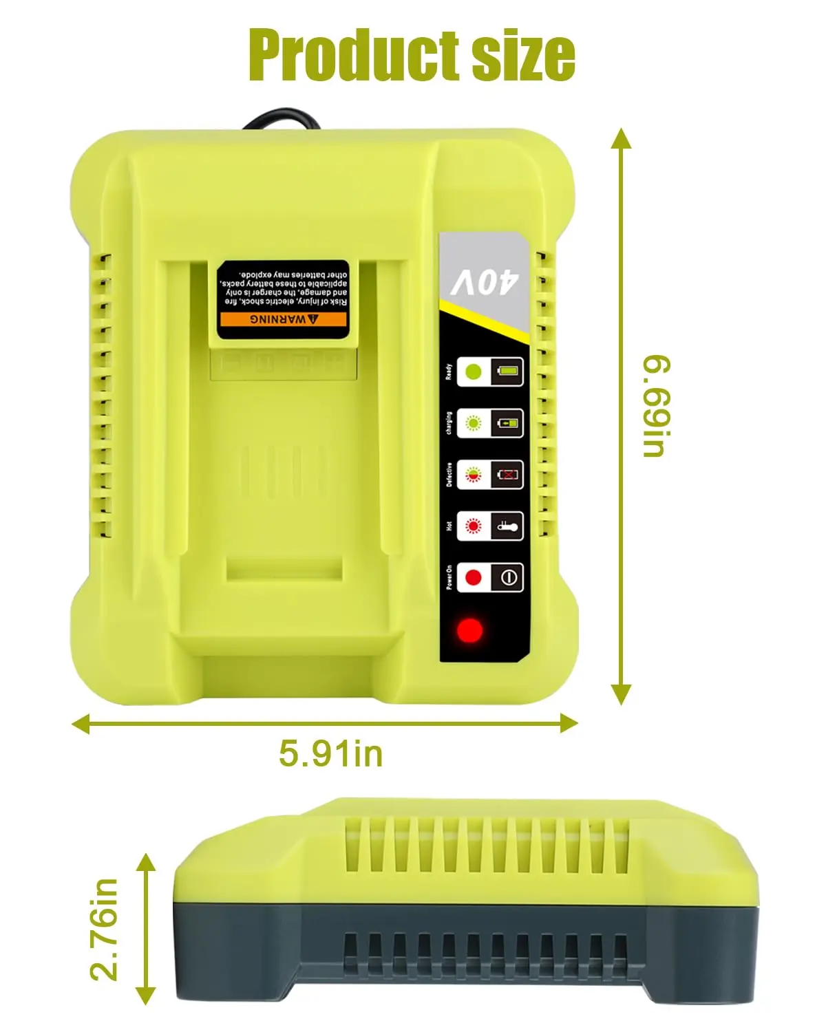 RYOBI 40V 리튬 이온 배터리 OP4015 OP4026 OP4026A OP4030 OP4040 OP4050 OP4050A용 듀얼 USB 포트가 있는 OP401 리튬 이온 배터리 충전기