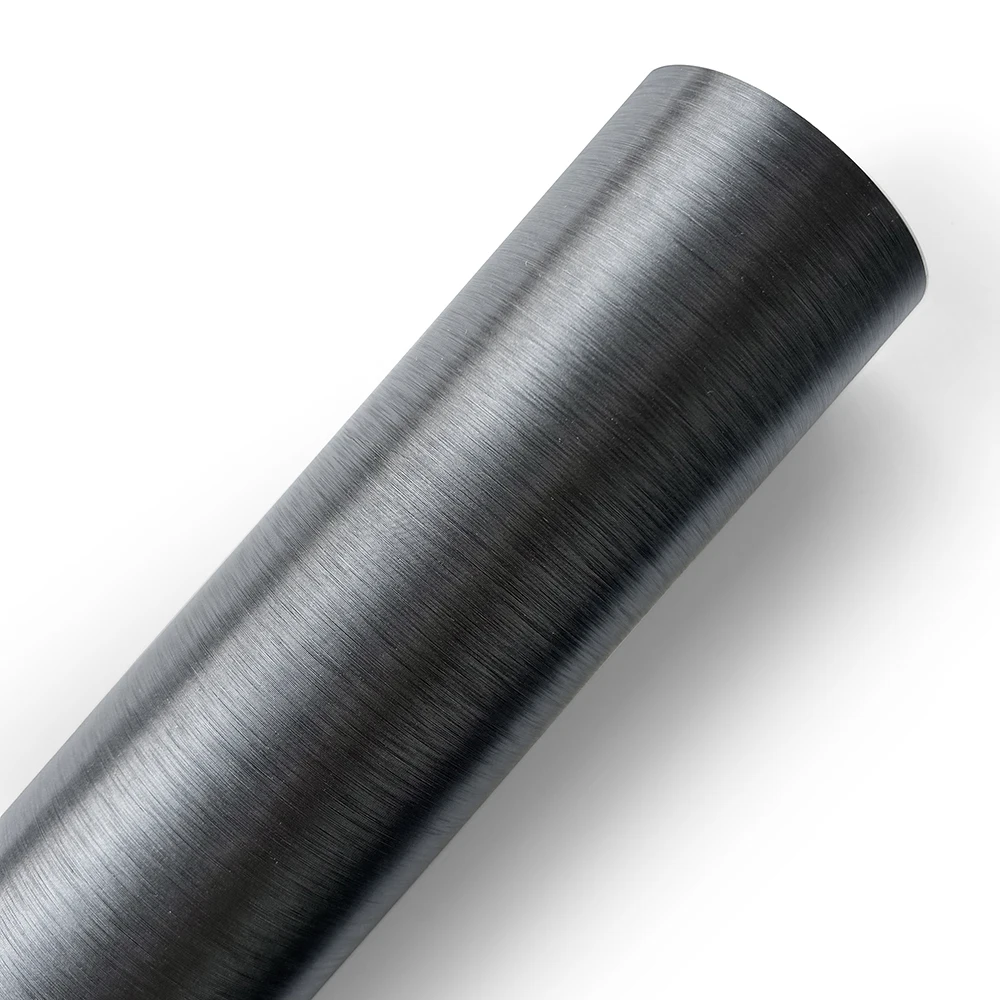Silver Aluminum Brush Vinyl Film Car Wrap Film Car Brushed Aluminum PVC Wrap Films Adhesive Sticker for Motorcycle Computer Skin - view 2
