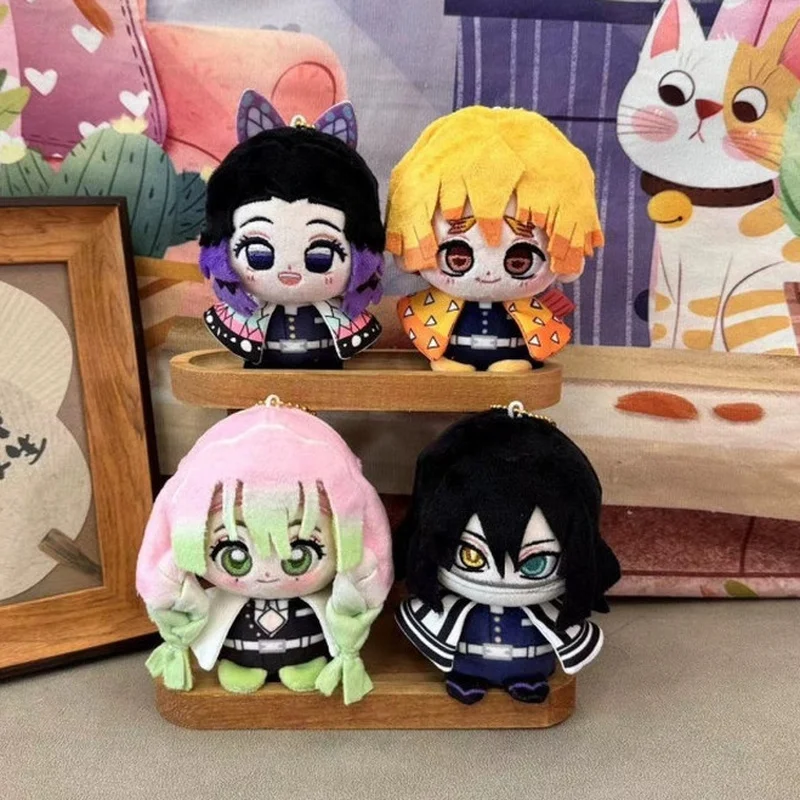 

10 см плюшевая игрушка Demon Slayer Kawaii Shinobu Kocho Zenitsu Agatsuma мини хлопковая кукла брелок фильм аниме товары игрушки