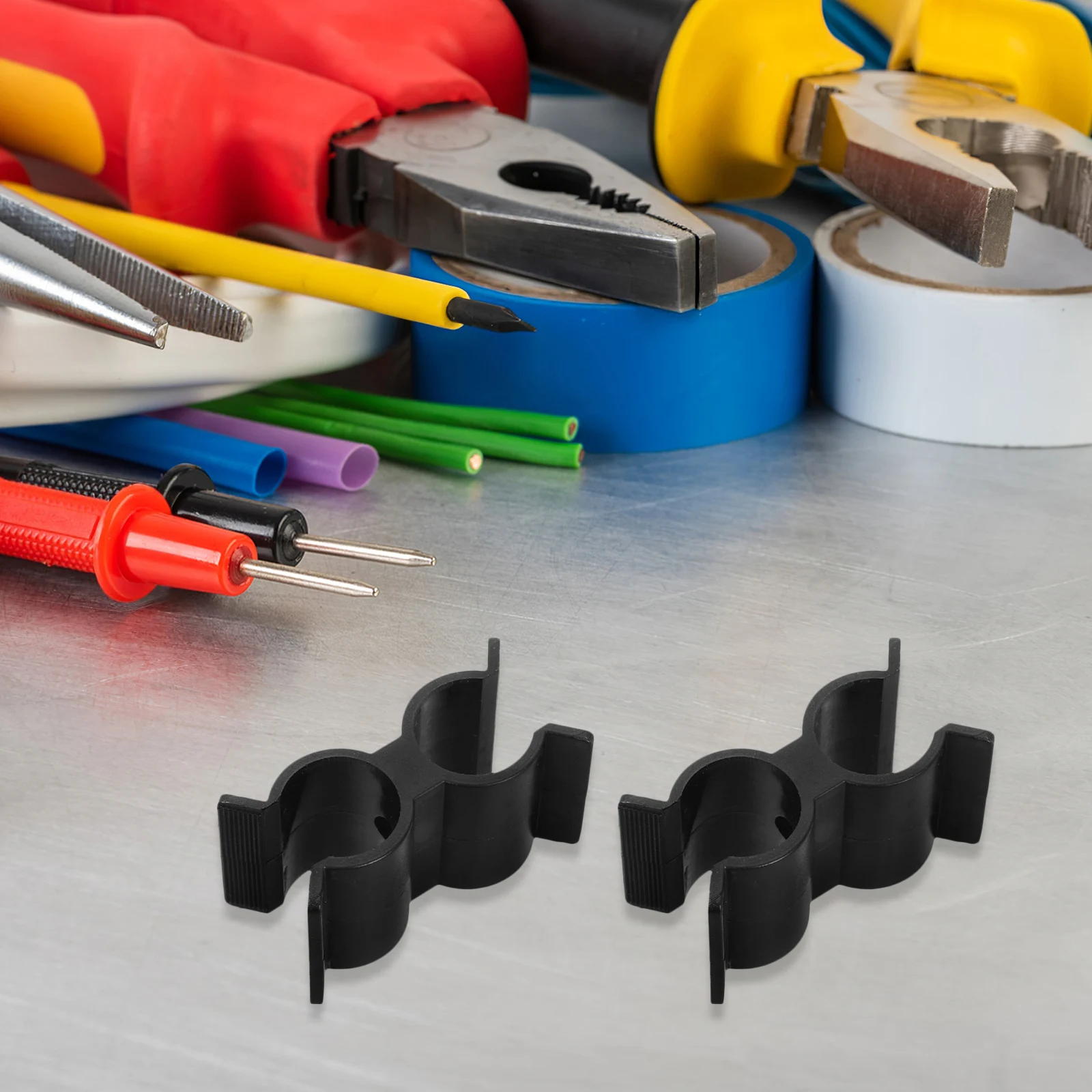 

Black Nylon Double Pipe Clamps Marine Accessories Durable Grip Boat RV Yacht Shelving Brackets Fence Hardware Storage Racks