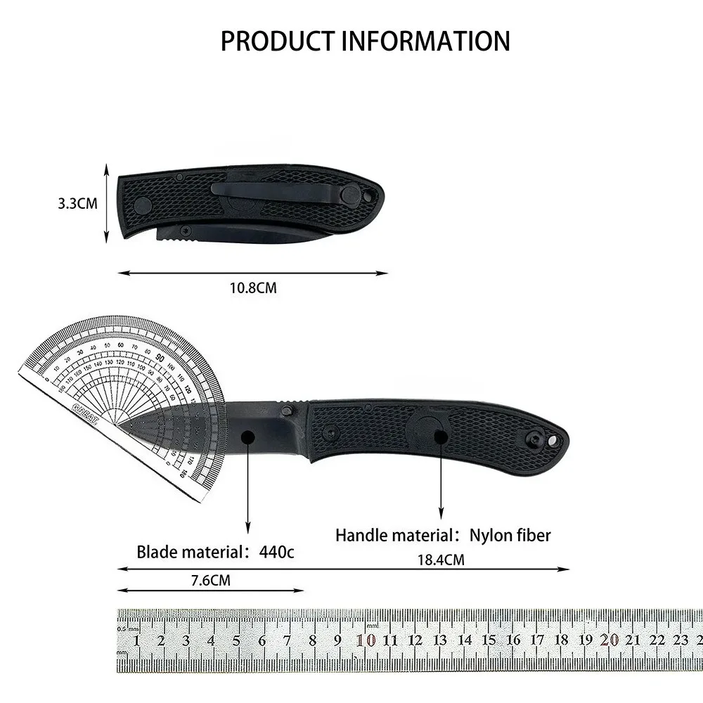 4062 EDC 440C شفرة التخييم في الهواء الطلق الصيد شواء سكينة تكتيكية ألياف النايلون مقبض متعددة الوظائف الصيد القتالية سكين للفرد #3