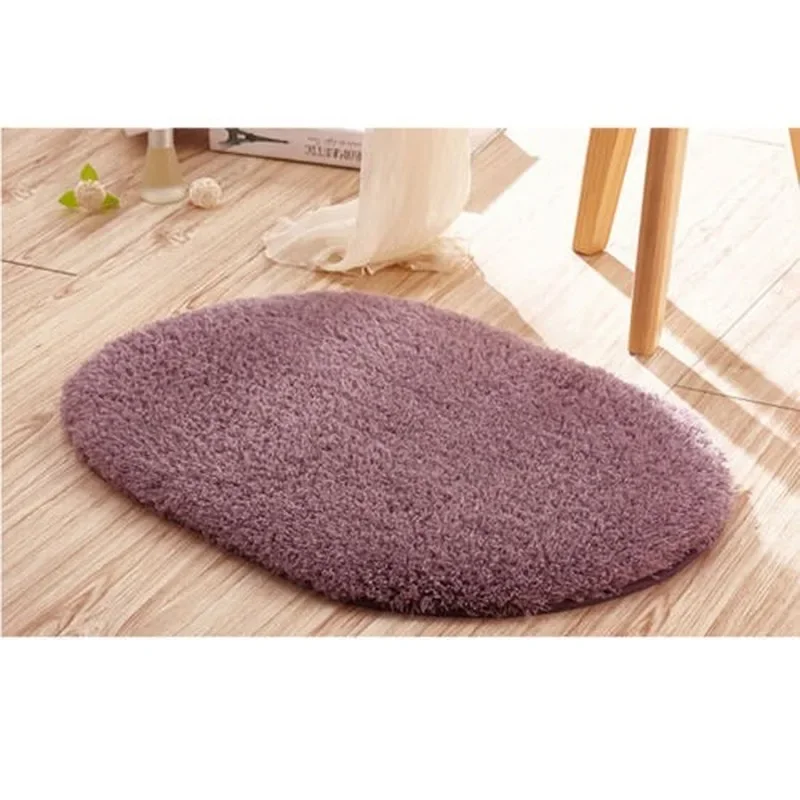 Non-slip Bathroom Mats Memory Foam Bath Rug Ellipse Mats Soft Water Absorption Bath Mats Toilet Floor Doorway Rug