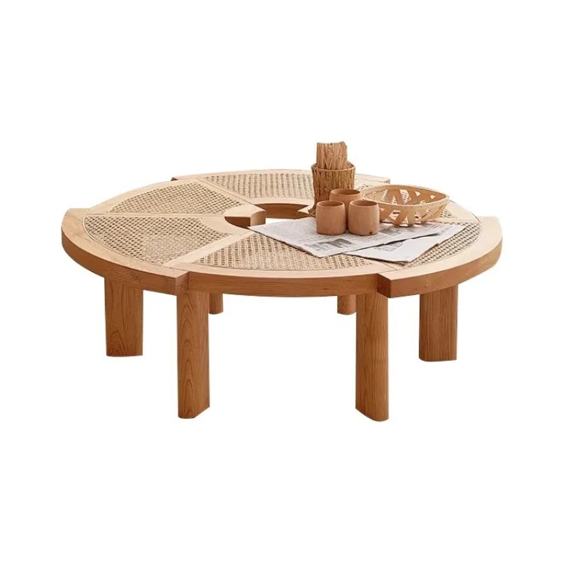 

wind household hand-carved coffee table solid wood light luxury retro style villa furniture square old modern tea table