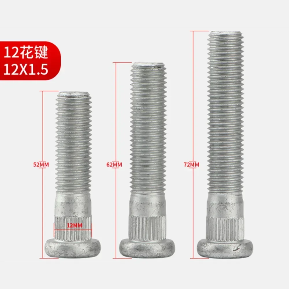 

1pc Wheel Hub Spline Bolt Screw Suit for Honda Suzuki M12x1.5 | Spline Diameter 12.3mm | Grade 12.9 | Length 52/62/72mm