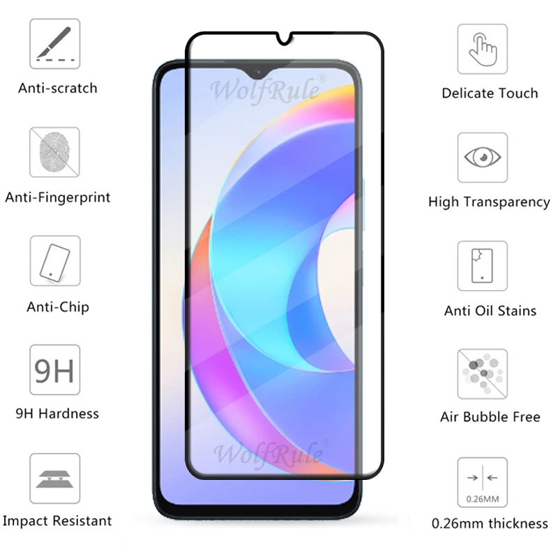 6-in-1 For Honor X5 Plus Glass Huawei Honor X5 Plus Tempered Glass 9H Full Cover Glue Screen Protector Honor X5 Plus Lens Glass