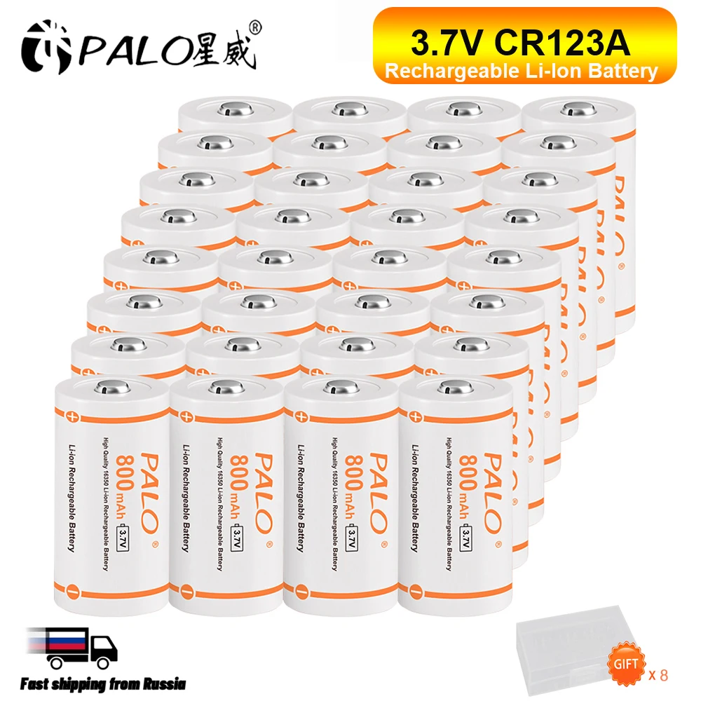 12-52PCS 3.7V 800mAh 16340 16350 Lithium Li-ion Battery CR123A Rechargeable Batteries CR123 For Flashlight CR123 RCR123A RCR123