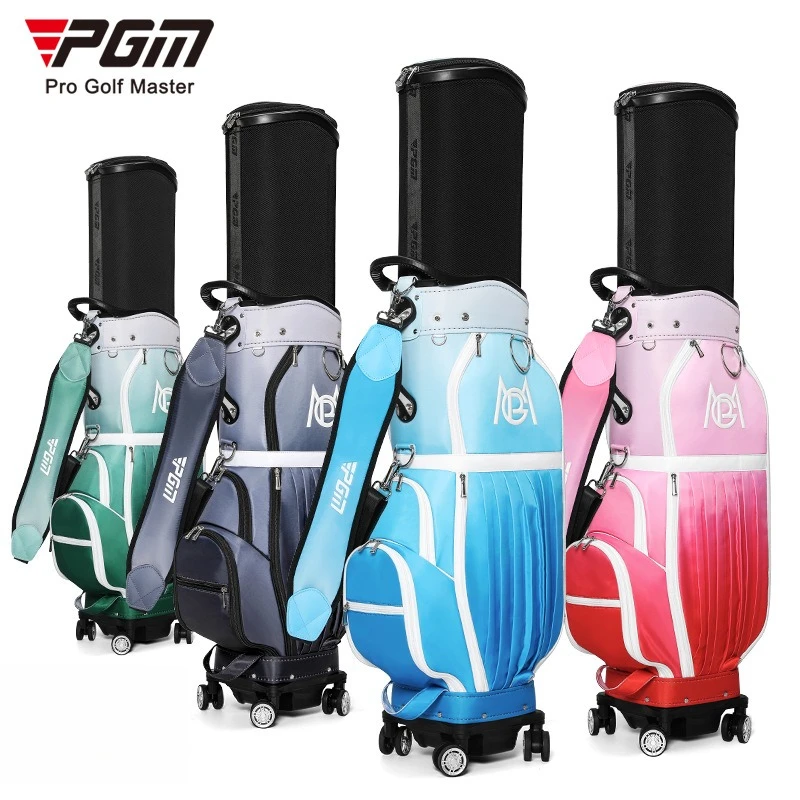 

PGM Golf Bags Women Travel Aviation Cargo Hard Shell Retractable Four Wheel Clubs Bag Light Weight QB185