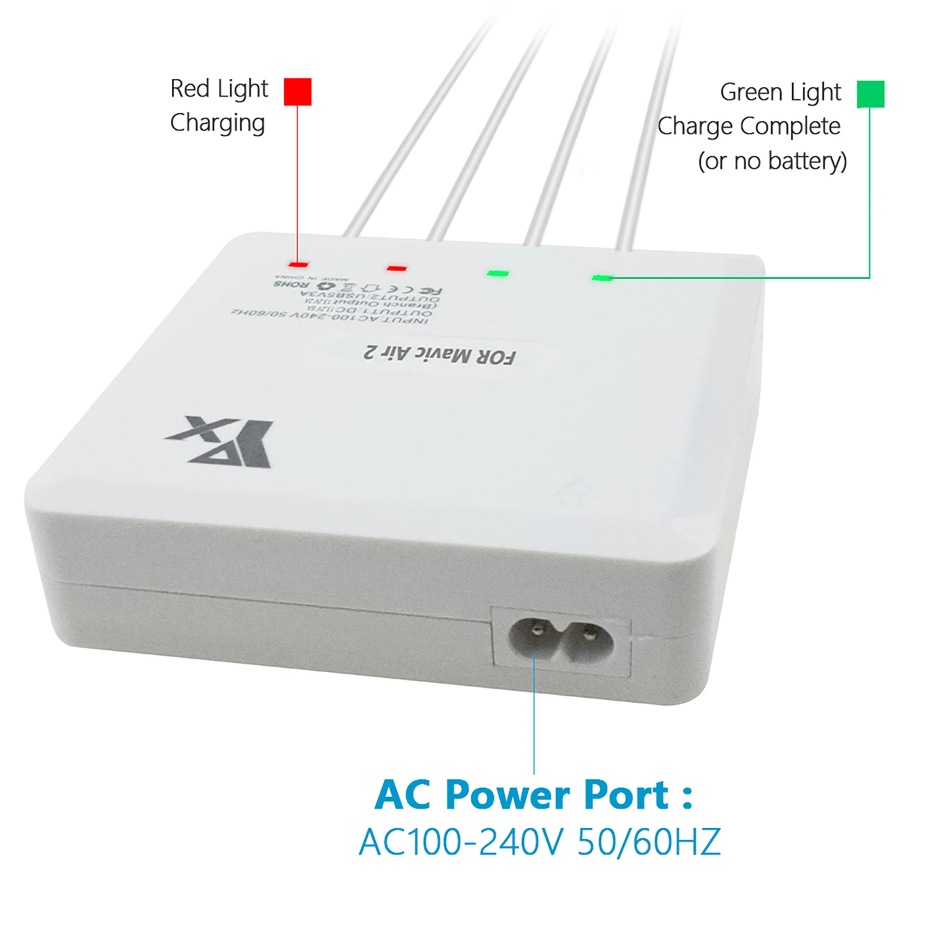 For Mavic Air 2 /2S Drone 6 in 1 Battery Charger with USB Port Remote Control Charging Hub Intelligent Multi Charger Accessory