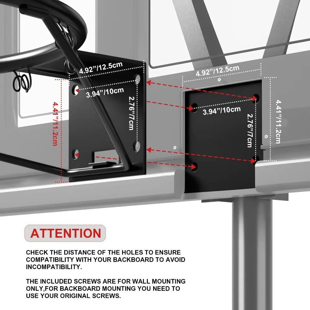 18" Heavy Duty Steel Basketball Hoop Rim with Double Spring, All Weather Net for Indoor Outdoor Wall Mount