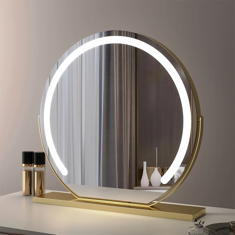 

Vanity Mirror with Lights LED Round Makeup Mirror for Bedroom with 15X Magnification Smart Touch Dimmable 3 Modes 360° Rotation