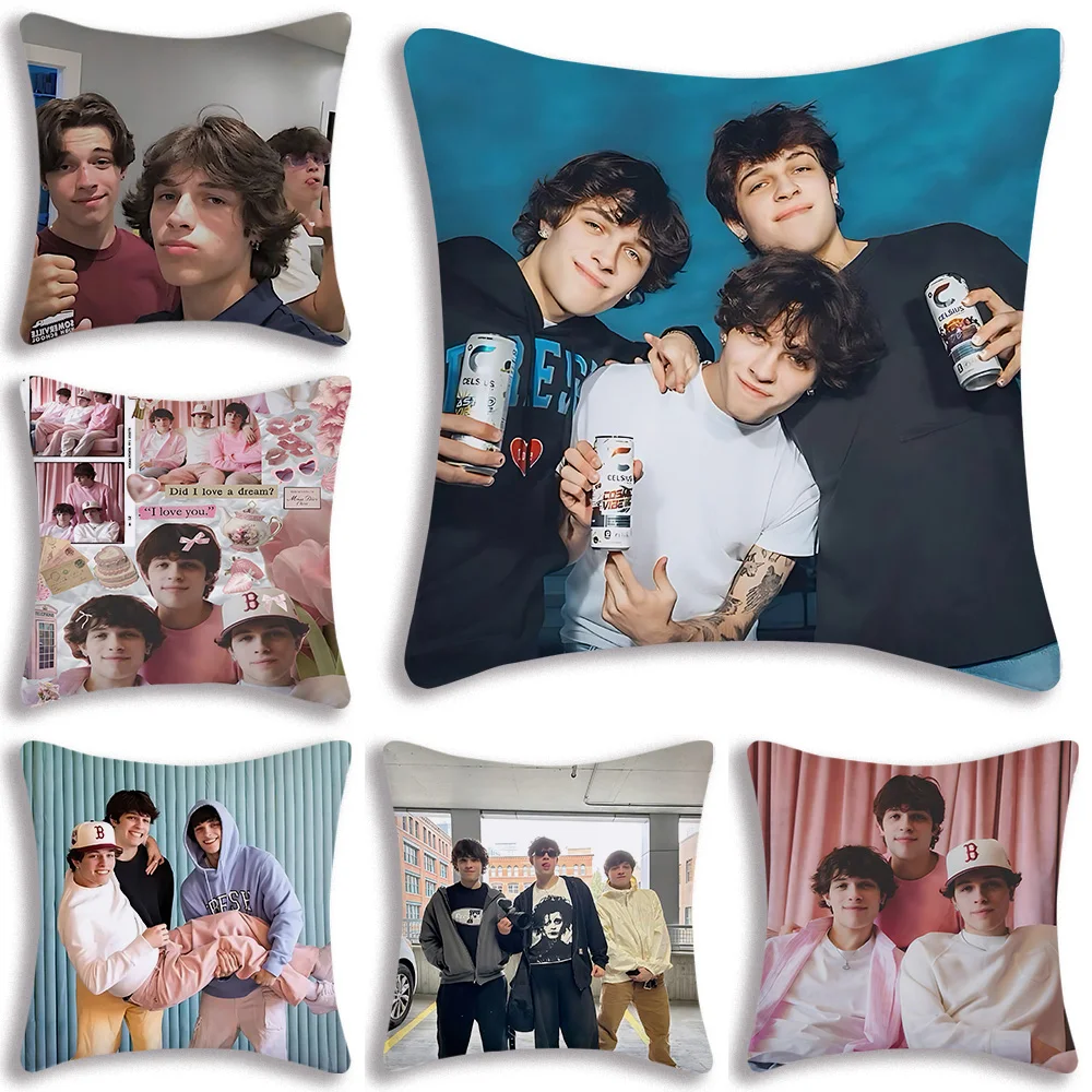 Pillow Covers Cartoon Sturniolo Triplets Sofa Decorative Home Double-sided Printing Short Plush Cute Cushion Cover