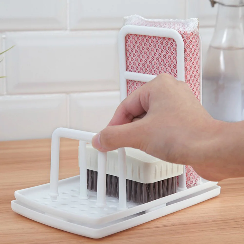 

Sponge Draining Rack Premium Waterproof Kitchen Storage Rack with Modern Design for Sink Towel and Dishcloth Organizer