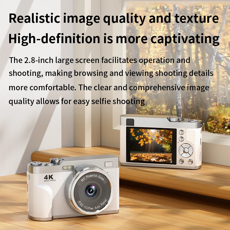Aparat cyfrowy Lenovo HD 4K 68MP z 16-krotnym zoomem automatycznym, inteligentnym autofokusem, funkcją stabilizacji obrazu, kompaktowy, przenośny aparat CCD, idealny na podróże, dla studentów, jako prezent. — zdjęcie produktu 5