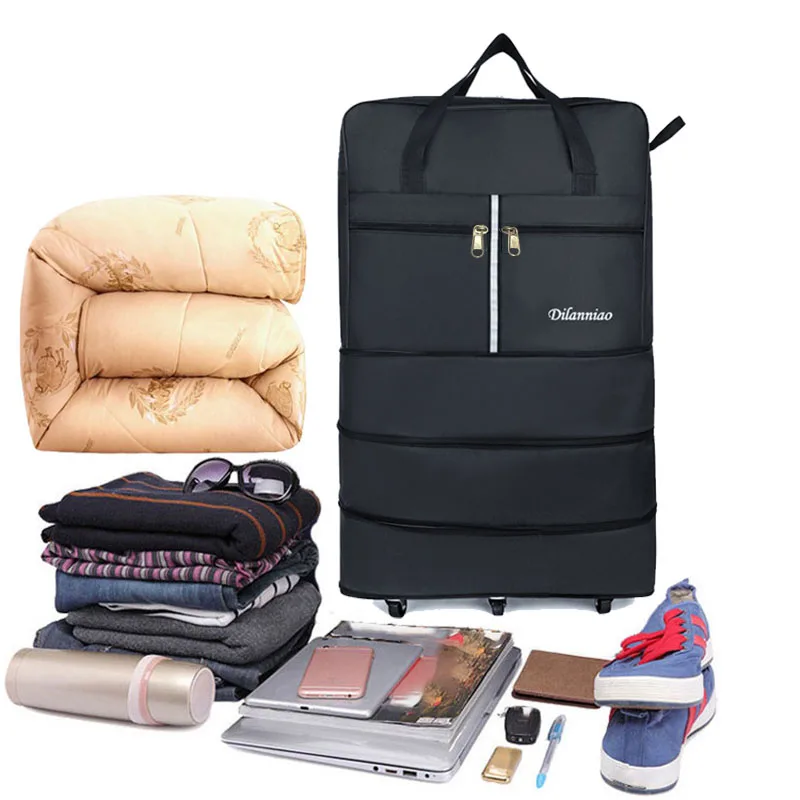 Folding travel bag, luggage,large capacity telescopic luggage, overnight bag,weekend bag, waterproof and wear-resistant