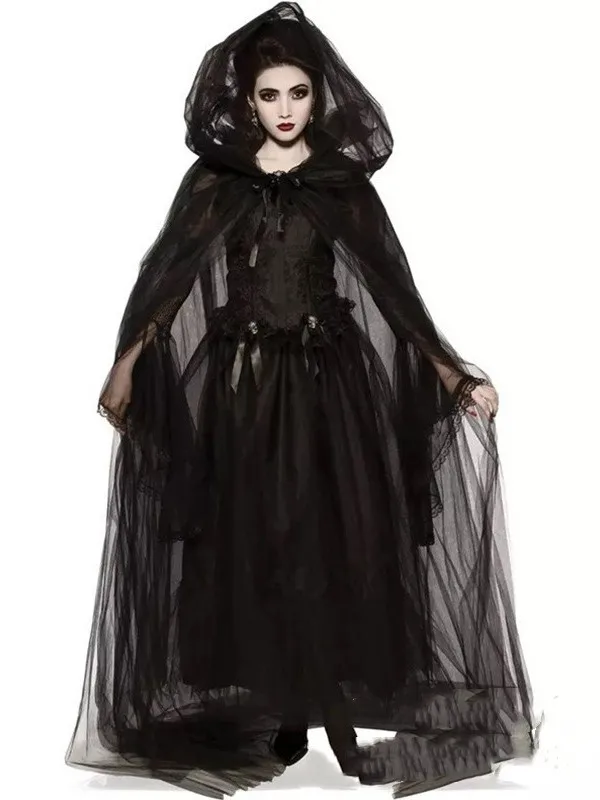 loween Costume Ghost Bride Witch  Cosplay Cape Women's Traditional Ethnic Stage Performance Clothing