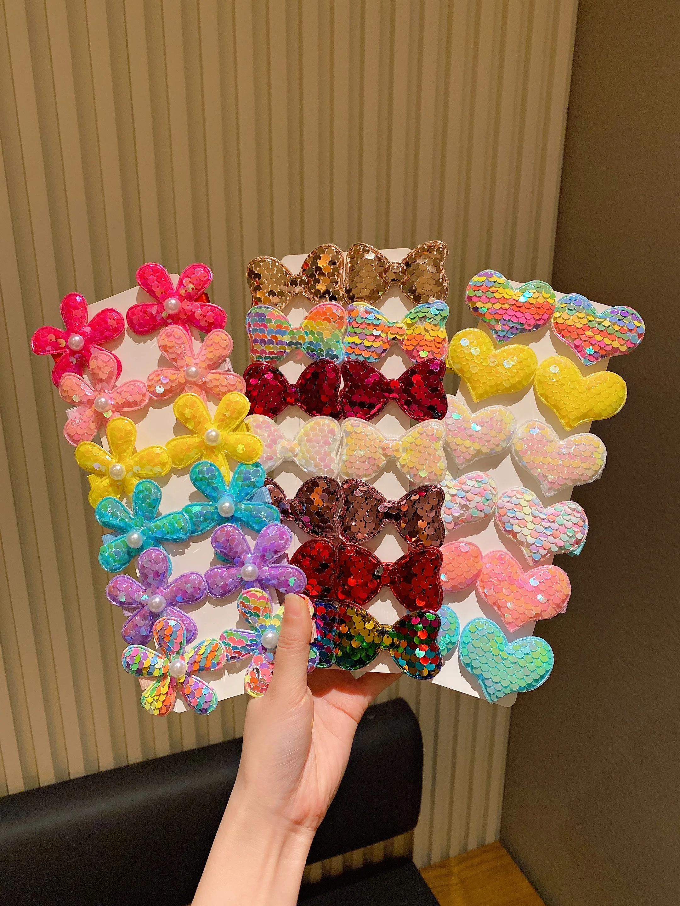 12/14/24/38 قطعة مشبك شعر على شكل زهرة الحب متعدد الألوان - يلمع كل يوم كهدية للمراهقين! #6