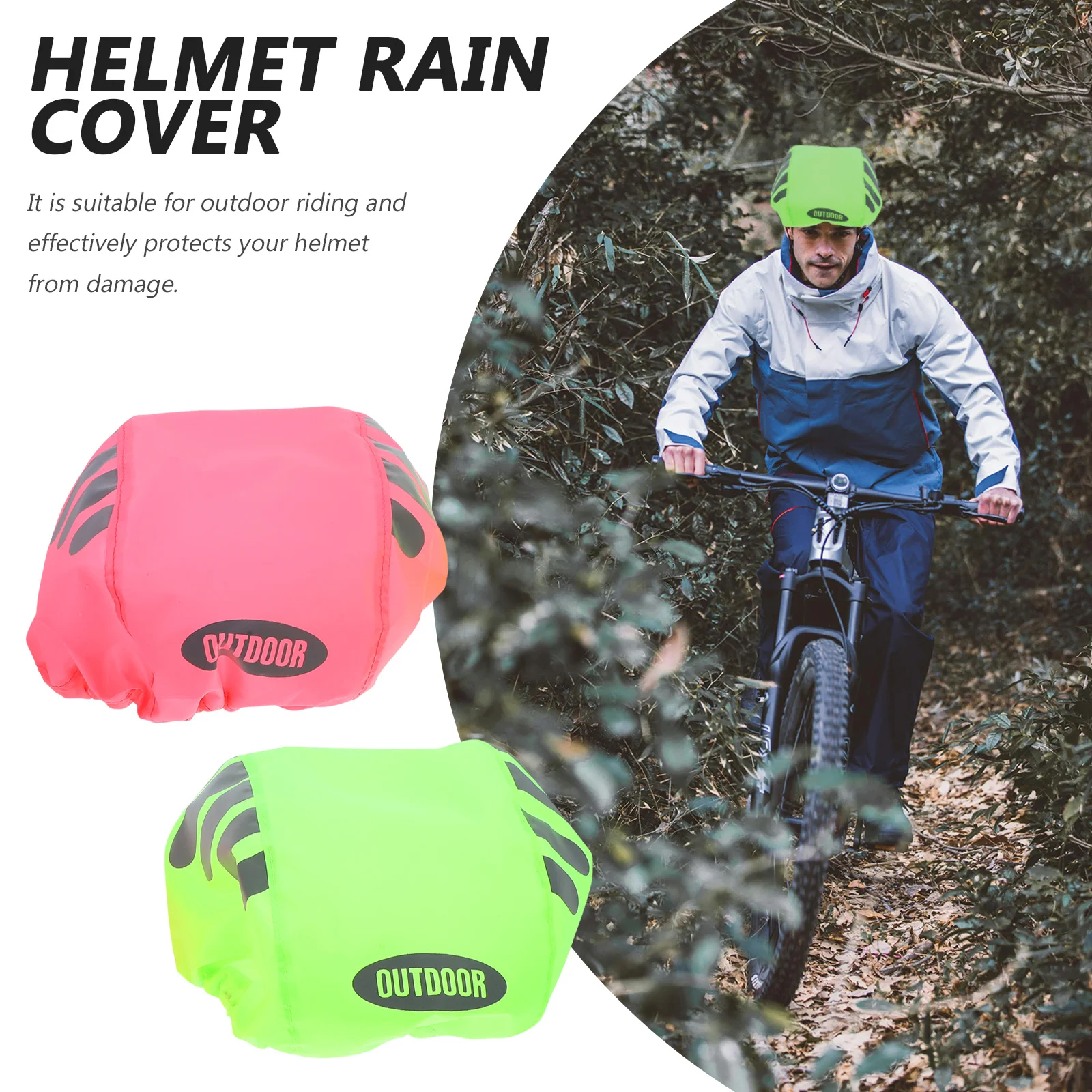 

2pcs Bicycle Rain Cover Lightweight Reflective Sleeve For Outdoor Cycling Rainproof Protective Shield Reusable
