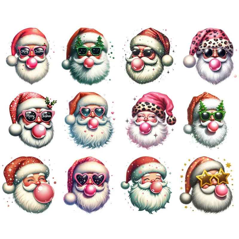 

Cartoon cute christmas Hat Santa Heat Transfer patch for clothing DIY children printing, used for clothing ironing applications