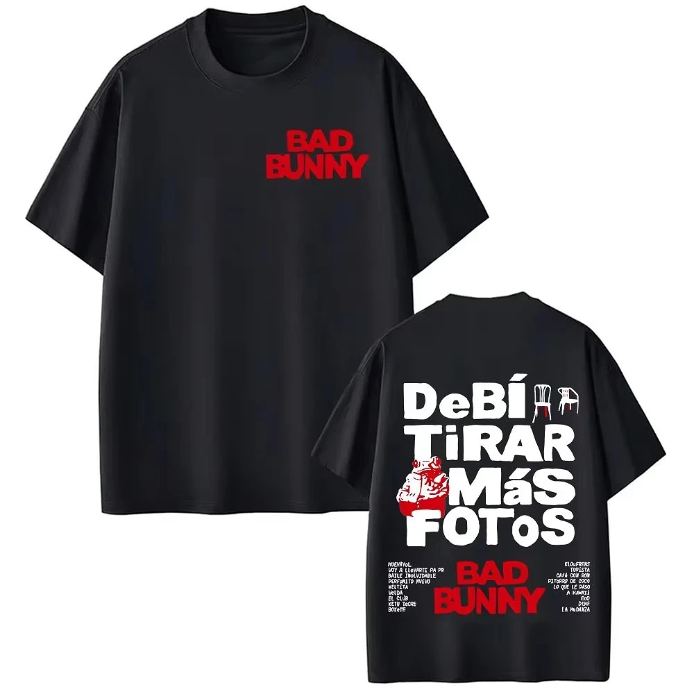 Bad Bunny Tour 2026 Debi Tirar Mas Fotos DTMF Merch T-Shirts Men  and women Fashion Pop Music Fans Gift Short Sleeve T-shirt Y2K