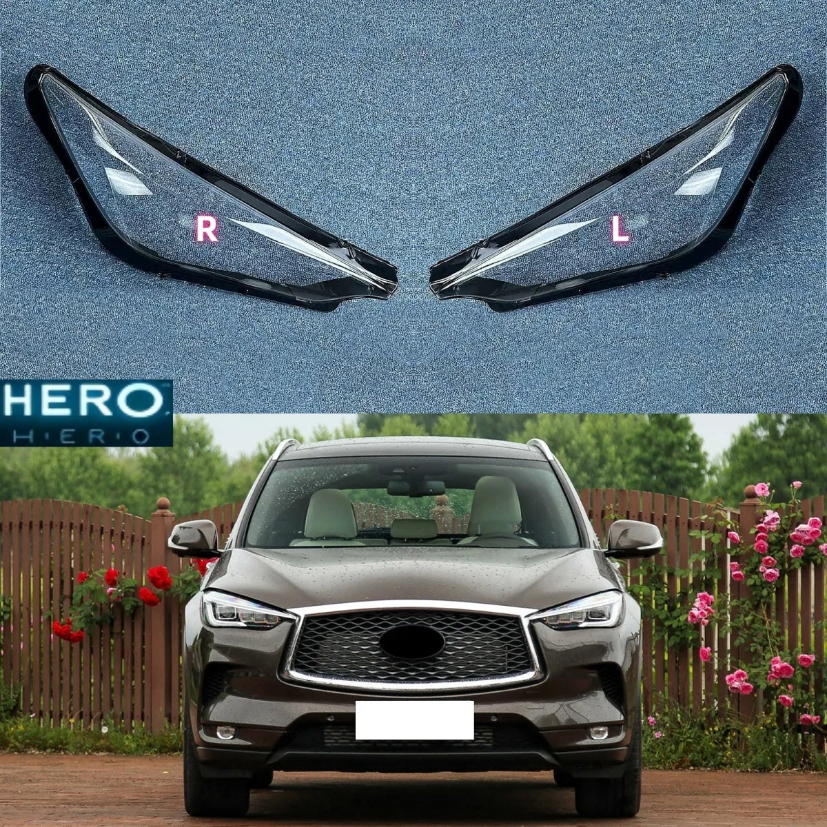 

For Infiniti QX50 2018 2019 2020 2021 2022 2023 Headlamp Lens Cover Headlights Shell Glass Head Lamp Shade Transparent Lampshade